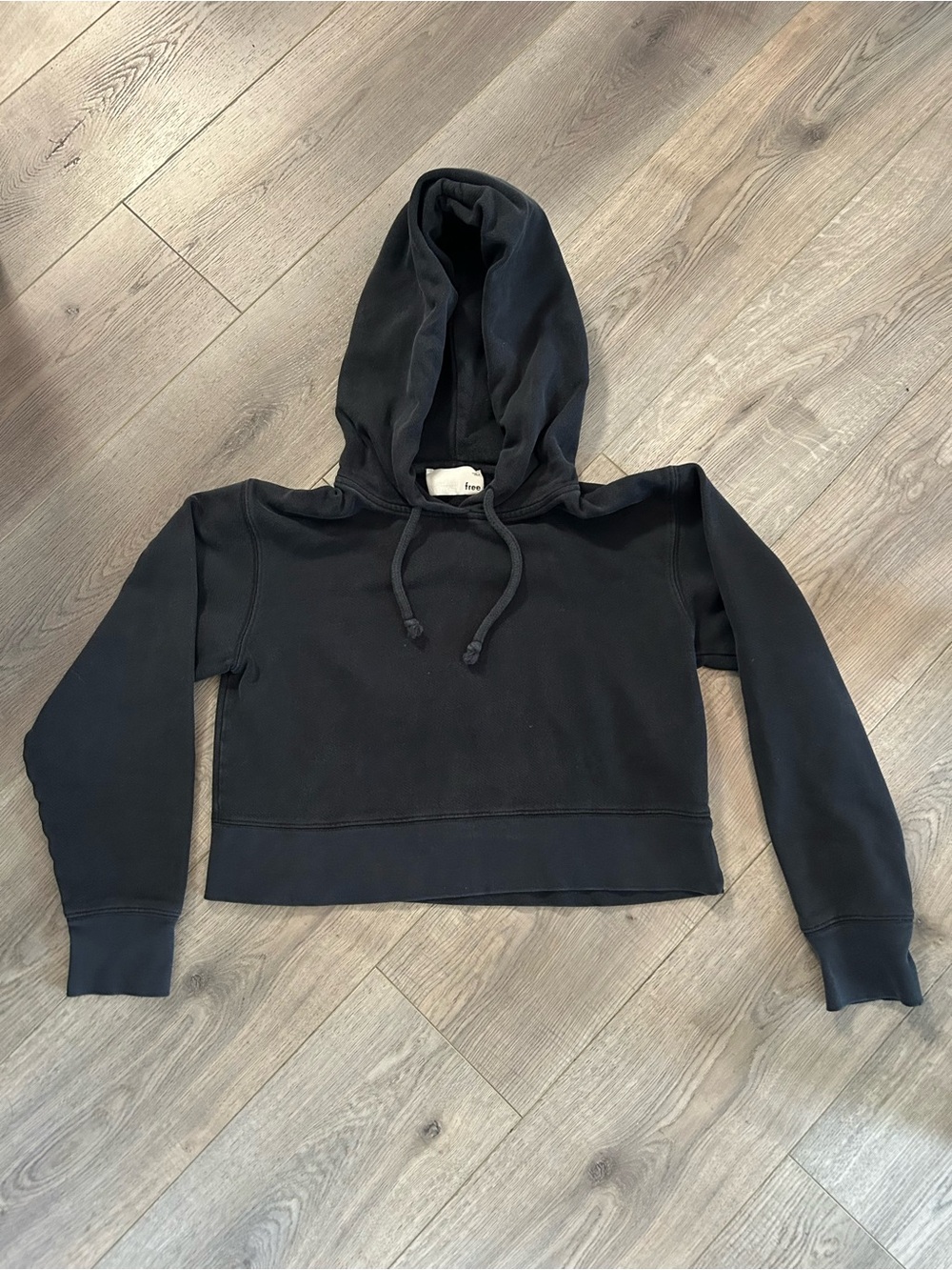 Wilfred Free Sunday Best Cropped Black Hooded Sweatshirt